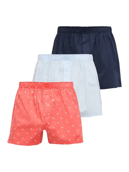 Calvin Klein Underwear Boxerky  námornícka modrá / pastelovo modrá / koralová / biela