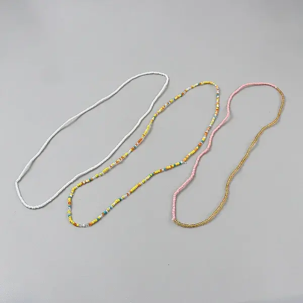 3Pcs 3 Colors Glass Seed Beads Waist Chain