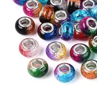 Two Tone Acrylic Crackle European Beads