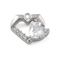 Brass Micro Pave Cubic Zirconia Pendants