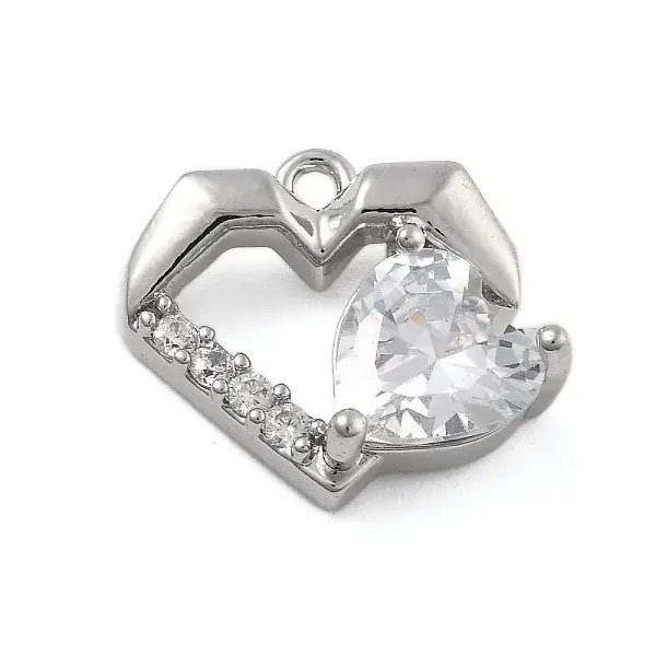 Brass Micro Pave Cubic Zirconia Pendants