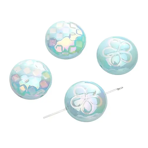 2Pcs UV Platings Acrylic Beads