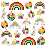 40Pcs 10 Styles Alloy Enamel Pendants