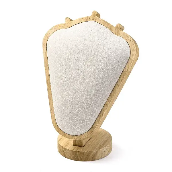 Bust Shaped Microfiber & Wood Jewelry Necklace Display Stands