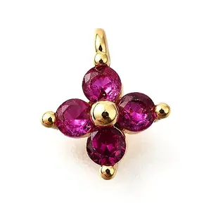 Brass Micro Pave Cubic Zirconia Pendants