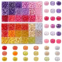 1620Pcs 36 Style Transparent & Opaque Plastic Beads