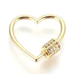 Brass Micro Pave Cubic Zirconia Screw Carabiner Lock Charms