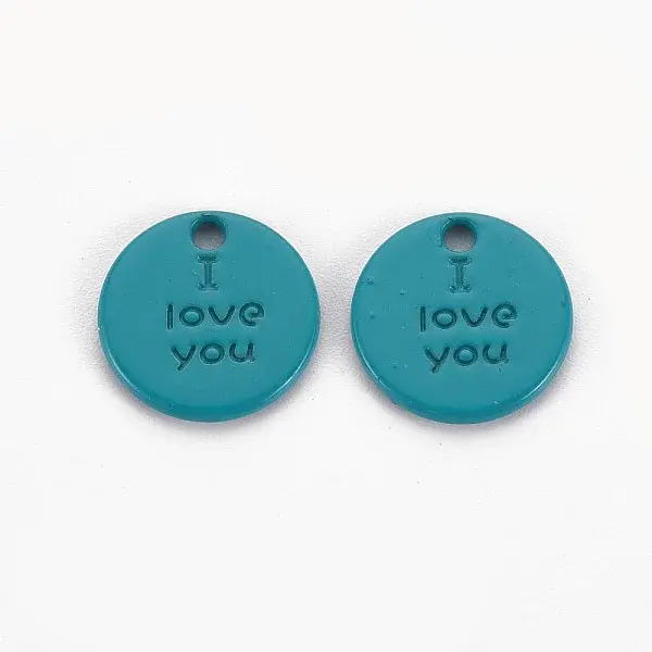 Spray Painted Alloy Charms for Valentine's Day