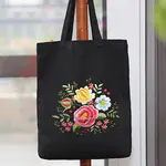 DIY Flower Pattern Tote Bag Embroidery Kit