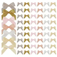 60Pcs 6 Colors Self-Adhesive Polyester Bowknot Gift Box Packing Decorations