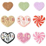 12Pcs Heart Silicone Focal Beads