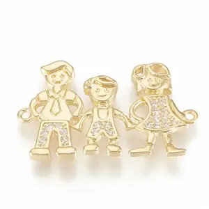 Brass Micro Pave Cubic Zirconia Links