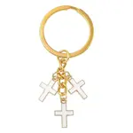 Alloy Enamel Cross Keychains
