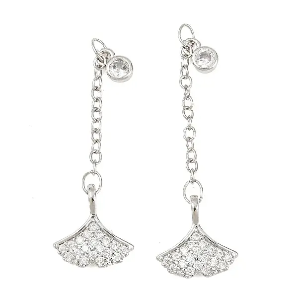 Brass Micro Pave Clear Cubic Zirconia Pendants