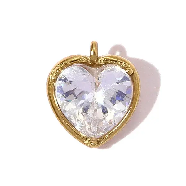 304 Stainless Steel Micro Pave Cubic Zirconia Pendants