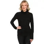 KILPI JANNU Dámsky rolák s dlhým rukávom z merino vlny, čierna, veľkosť