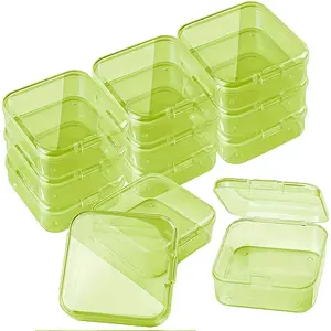 Square Plastic Bead Containers with Hinged Lid