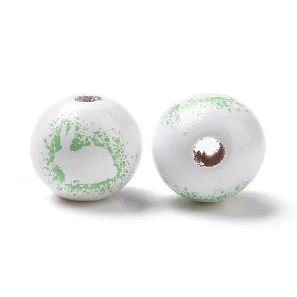 Easter Theme Printed Wood European Beads