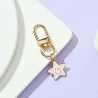 Star with Smiling Face Alloy Enamel Pendant Decorations