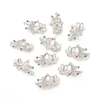 Brass Cubic Zirconia Peg Bails Pendants