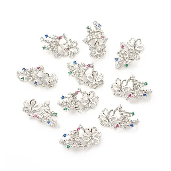 Brass Cubic Zirconia Peg Bails Pendants