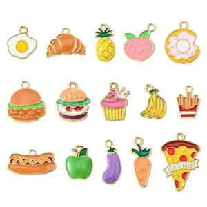 15Pcs 15 Styles Alloy Enamel Pendants