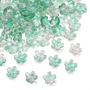 60G Baking Painted Transparent Glass Bead Caps