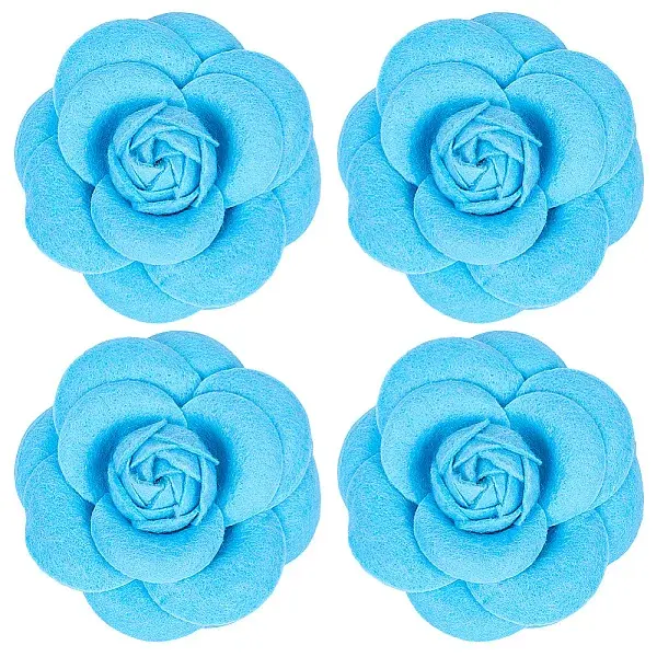 4Pcs Cloth Art Camelia Brooch Pins