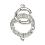 Brass Micro Pave Clear Cubic Zirconia Links Connector Charms