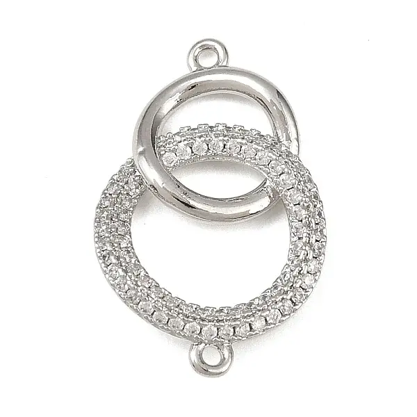 Brass Micro Pave Clear Cubic Zirconia Links Connector Charms