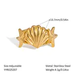 Ocean Themes Stainless Steel Adjustable Cuff Rings for Women