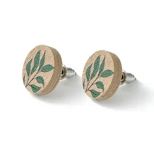 Poplar Wood Stud Earrings