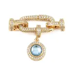 Flat Round Brass Micro Pave Cubic Zirconia Fold Over Clasps