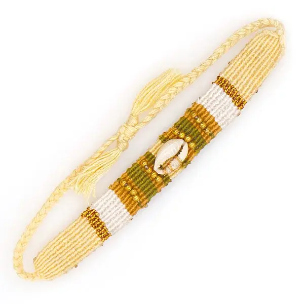Unique Hand-Woven Cowrie Shell Adjustable Cord Bracelets for Women