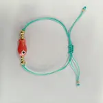Braided Porcelain Fish Charm Adjustable Bracelets