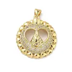 Brass Micro Pave Clear Cubic Zirconia Pendants