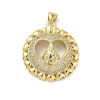 Brass Micro Pave Clear Cubic Zirconia Pendants