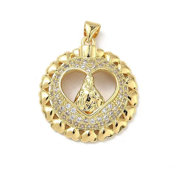 Brass Micro Pave Clear Cubic Zirconia Pendants