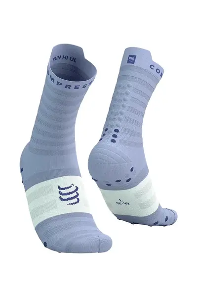Ponožky Compressport Pro Racing Socks v4.0 Ultralight Run High - White/Alloy