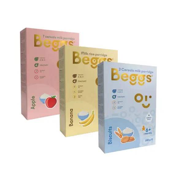 Beggs Mix kaší s plnotučným mlékem 3x200 g