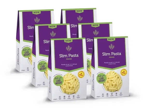 Slim Pasta Konjakové těstoviny ve tvaru penne bez nálevu, výhodný balíček 5+1