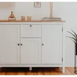 Komoda se zásuvkou Bergen, bílá/dub artisan