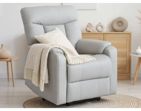 Kreslo s elektrickým polohovaním Fiona, svetlo šedá látka%