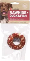 Flamingo R'Hide kroužky, pamlsky pro psy - kachna, treska 45 g - ∅ 7 cm