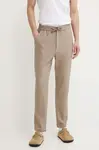 Kalhoty Les Deux pánské, béžová barva, ve střihu chinos, LDM501101