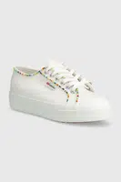 Tenisky Superga 2740 MULTICOLOR BEADS dámské, bílá barva, S4131FW