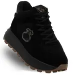 Sněhule z kartáčované kůže s kožešinou