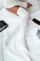 Milena Dámské Kolenovky Propletané Bílé