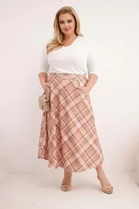 Kostkovaná sukně Kesi Włoski Plus Size