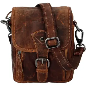 Pánska kožená taška cez rameno Greenwood Damian - hnědá